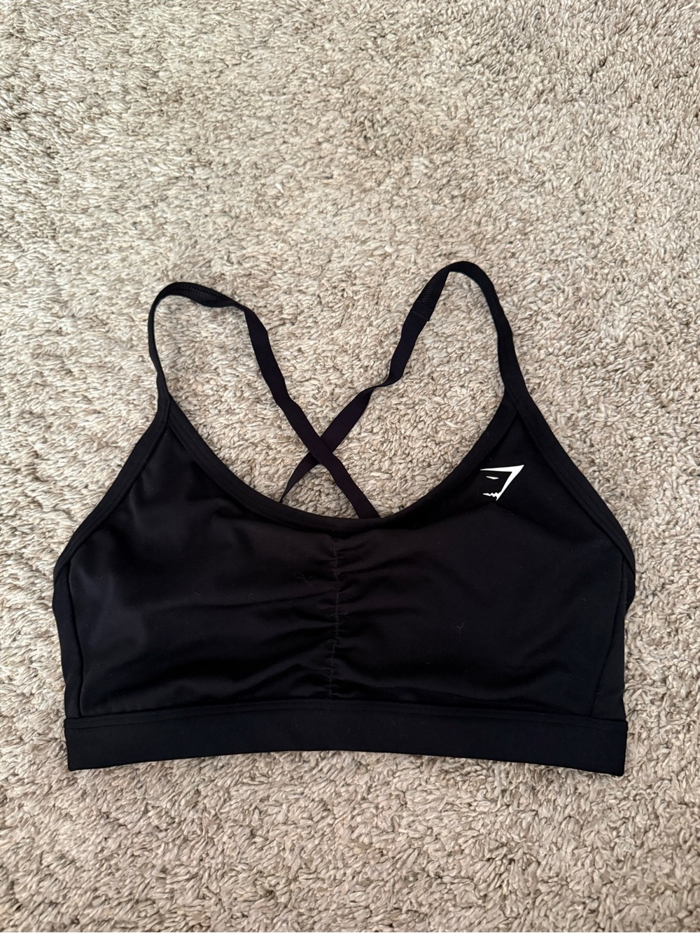Gymshark Black Cross-Strap Sports Bra